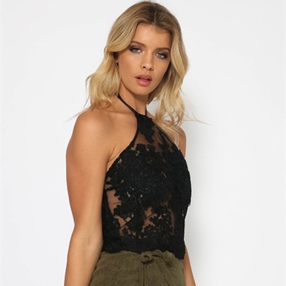 🌹LASTCHANCE🌹Sexy Lace Halter Top - Picture 5 of 8